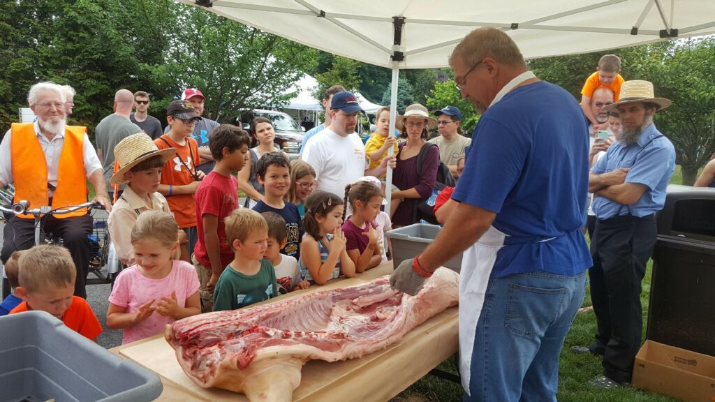 Butchering demo at Intercourse Heritage Days.JPG
